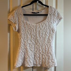 Elegant White Textured Blouse